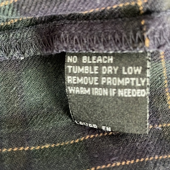 Roper Men’s Plaid Flannel Snap Closure Shirt Navy/Green L - Picture 6 of 6